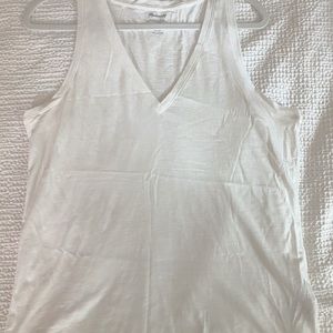 Madewell White V-Neck Tank